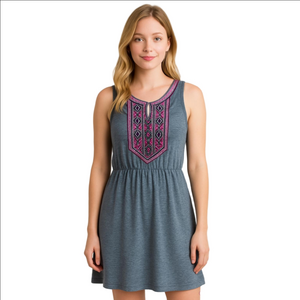 Under Skies Adamina Embroidered Knit Top Blue Large